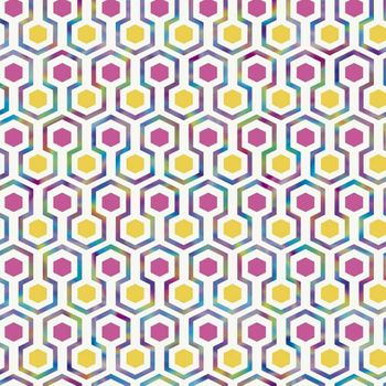 Good Vibes Papel De Pared Hexagon Pattern Rosa Y Amarillo Noordwand