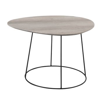 Mesa De Centro Ovalada De Metal Natural Smaly L 69 Cm