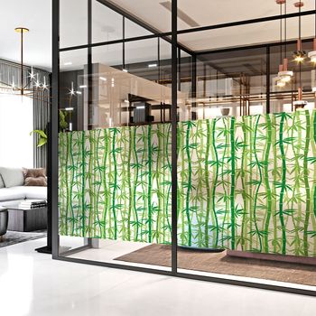 Adhesivo Ventana 100 X 40 Cm Bambúes - Adhesivo De Pared - Revestimiento Sticker Mural Decorativo