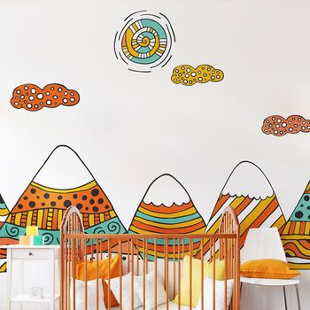 Vinilo Niño Escandinavo De Montaña Ashoka - Adhesivo De Pared - Revestimiento Sticker Mural Decorativo - 100x150cm