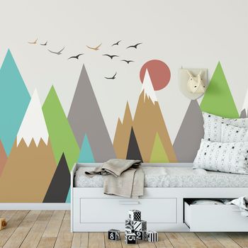 Vinilo Niño Escandinavo De Montaña Agnieszka - Adhesivo De Pared - Revestimiento Sticker Mural Decorativo - 100x150cm