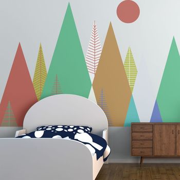 Vinilo Niño Escandinavo De Montaña Dorika - Adhesivo De Pared - Revestimiento Sticker Mural Decorativo - 70x105cm