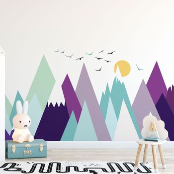 Vinilo Niño Escandinavo De Montaña Sandrinka - Adhesivo De Pared - Revestimiento Sticker Mural Decorativo - 110x165cm