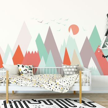 Vinilo Niño Escandinavo De Montaña Melanika - Adhesivo De Pared - Revestimiento Sticker Mural Decorativo - 60x90cm