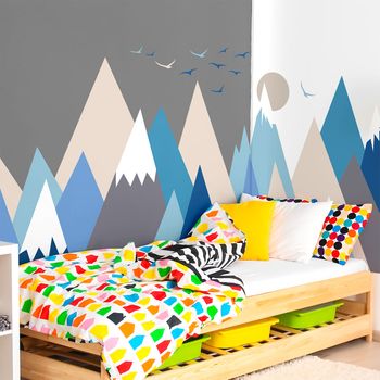 Vinilo Niño Escandinavo De Montaña Nicoka - Adhesivo De Pared - Revestimiento Sticker Mural Decorativo - 40x60cm