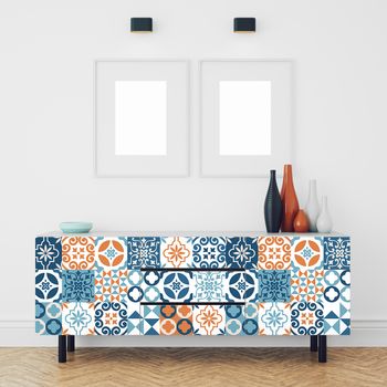 30 Vinilos Muebles De Azulejos Francina - Adhesivo Pared - Sticker Revestimiento - 100x120cm-30stickers20x20cm