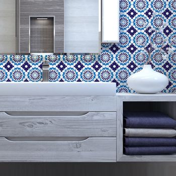 9 Vinilos Azulejos Claudia - Adhesivo De Pared - Revestimiento Sticker Mural Decorativo - 45x45cm-9stickers15x15cm