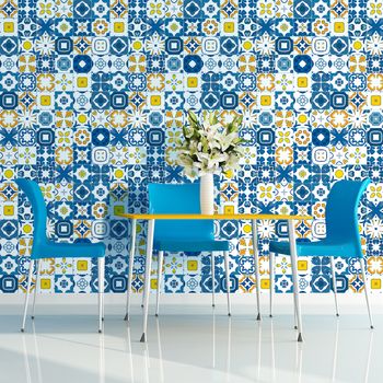60 Vinilo Baldosas Azulejos Rina - Adhesivo De Pared - Revestimiento Sticker Mural Decorativo - 120x200cm-60stickers20x20cm