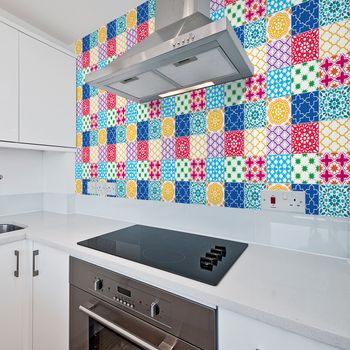 60 Vinilos Baldosas De Cemento Azulejos Constantia - Adhesivo Pared - Sticker Revestimiento - 60x100cm-60stickers10x10cm