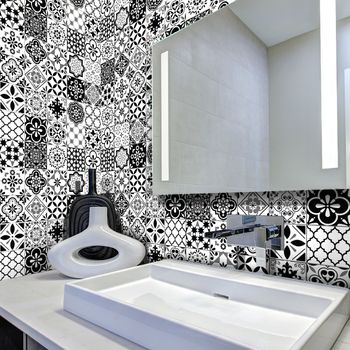 30 Vinilo Baldosas Azulejos Sebastian - Adhesivo De Pared - Revestimiento Sticker Mural Decorativo - 75x90cm-30stickers15x15cm