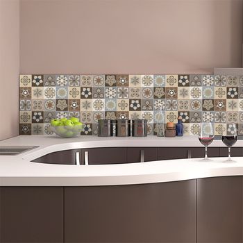 9 vinilos baldosas de cemento azulejos torrevieja - adhesivo pared -  sticker revestimiento - 60x60cm-9stickers20x20cm