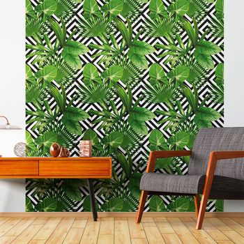 Vinilo Tapiz Tropical Quito - Adhesivo De Pared - Revestimiento Sticker Mural Decorativo - 30x30cm