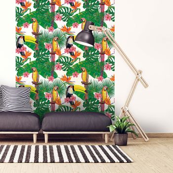 Vinilo Tapiz Tropical Bogota - Adhesivo De Pared - Revestimiento Sticker Mural Decorativo - 30x30cm