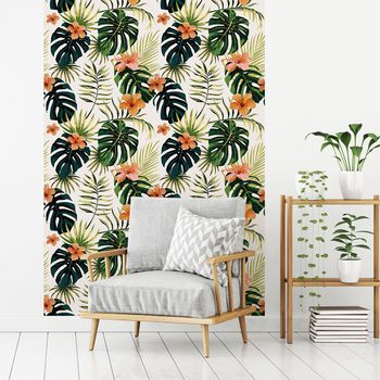 Vinilo Papel Tapiz Tropical Las Terrenas - Adhesivo De Pared - Revestimiento Sticker Mural Decorativo - 40x40cm