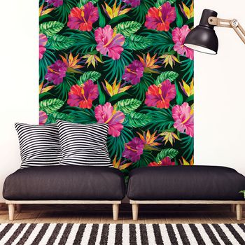 Vinilo Papel Tapiz Tropical Saint Barthélémy - Adhesivo De Pared - Revestimiento Sticker Mural Decorativo - 40x40cm