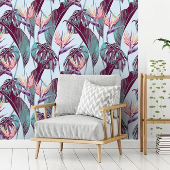 Vinilo Tapiz Tropical Bella Union - Adhesivo De Pared - Revestimiento Sticker Mural Decorativo - 40x40cm