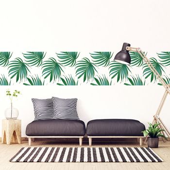 Vinilo Tapiz Tropical Hojas De Palma - Adhesivo De Pared - Revestimiento Sticker Mural Decorativo - 30x30cm