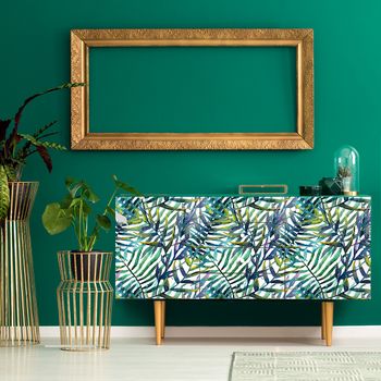 Vinilo Muebles Tropical Ngokimo - Adhesivo De Pared - Revestimiento Sticker Mural Decorativo - 40x60cm