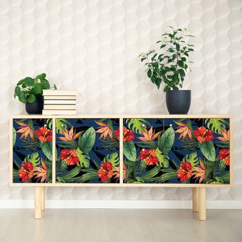 Vinilo Muebles Tropical Ganzo - Adhesivo De Pared - Revestimiento Sticker Mural Decorativo - 40x60cm