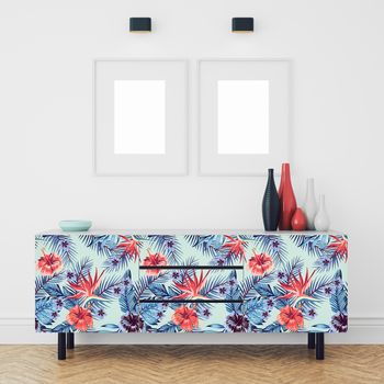 Vinilo Muebles Tropical Patcharapon - Adhesivo De Pared - Revestimiento Sticker Mural Decorativo - 40x60cm