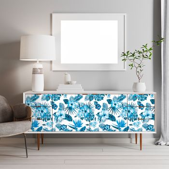 Vinilo Muebles Tropical Patomchai - Adhesivo De Pared - Revestimiento Sticker Mural Decorativo - 40x60cm