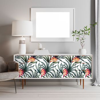 Vinilo Muebles Tropical Ambato - Adhesivo De Pared - Revestimiento Sticker Mural Decorativo - 40x60cm