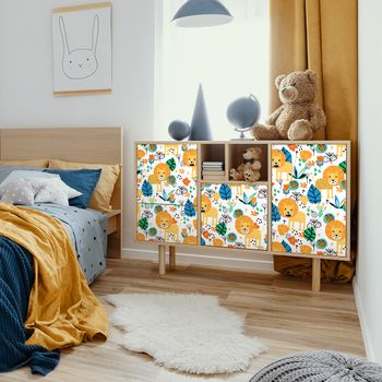 Kids Furniture Sticker The Lion King Of The Jungle - Adhesivo De Pared - Revestimiento Sticker Mural Decorativo - 40x60cm