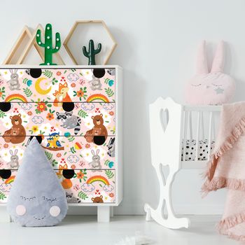 Pegatina Muebles Para Niños Animales De Peluche - Adhesivo De Pared - Revestimiento Sticker Mural Decorativo - 40x60cm