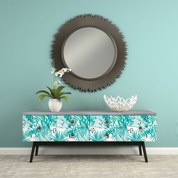 Vinilo Muebles Tropical Ua-pou - Adhesivo De Pared - Revestimiento Sticker Mural Decorativo - 40x60cm