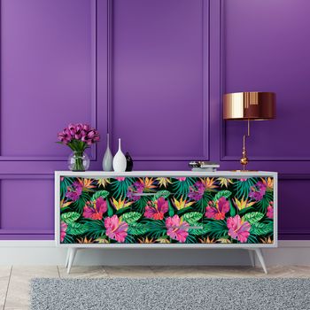 Vinilo Muebles Tropical Hitiaa O Te Ra - Adhesivo De Pared - Revestimiento Sticker Mural Decorativo - 40x60cm