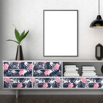 Vinilo Muebles Tropical Teerasak - Adhesivo De Pared - Revestimiento Sticker Mural Decorativo - 40x60cm