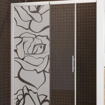 Pegatina Ducha Pequenas Rosas - Adhesivo De Pared - Revestimiento Sticker Mural Decorativo - 150x45cm