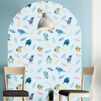 Papel Pintado Prepegado - Arco De Pájaros Gigante - Adhesivo De Pared - Revestimiento Sticker Mural Decorativo - L-h131xl90cm