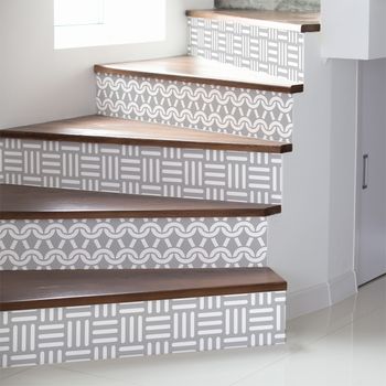 Vinilo Escalera Karlstad X 2 - Adhesivo De Pared - Revestimiento Sticker Mural Decorativo - 2tirasde14cmx98cm