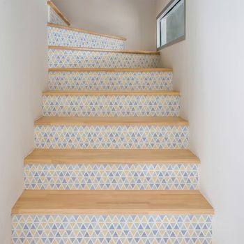 Vinilo Escalera Tyge X 2 - Adhesivo De Pared - Revestimiento Sticker Mural Decorativo - 38cmx133cm-2bandesde19cmx133cm