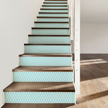 Vinilo Escalera Ikita X 2 - Adhesivo De Pared - Revestimiento Sticker Mural Decorativo - 2tirasde14cmx98cm