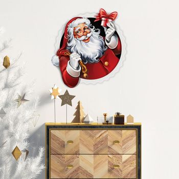 Vinilo Navidad Santa Claus Design - Adhesivo De Pared - Revestimiento Sticker Mural Decorativo - 20x20cm