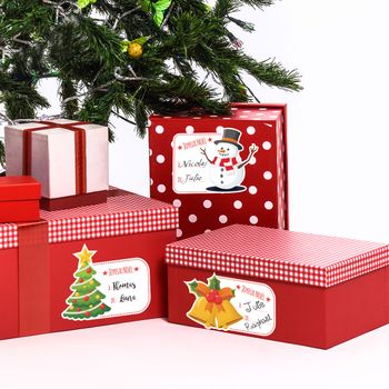 Vinilo Navidad 4 Etiquetas De Navidad Para Regalos - Adhesivo De Pared - Revestimiento Sticker Mural Decorativo - 15x20cm