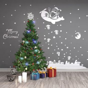 Vinilo Ambiance Navidad - Adhesivo De Pared - Revestimiento Sticker Mural Decorativo - 85x55cm