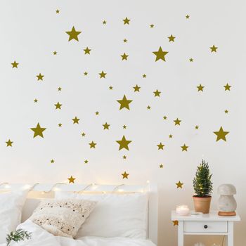 Vinilo Paquete De 130 Estrellas - Adhesivo De Pared - Revestimiento Sticker Mural Decorativo - 105x195cm