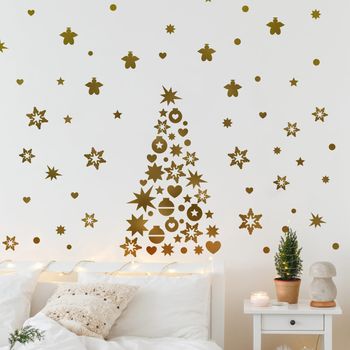 Vinilo Ornamento De La Navidad - Adhesivo De Pared - Revestimiento Sticker Mural Decorativo - 115x55cm