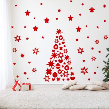 Vinilo Ornamento De La Navidad - Adhesivo De Pared - Revestimiento Sticker Mural Decorativo - 105x45cm