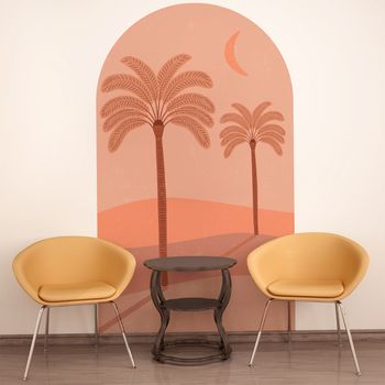 Papel Pintado Prepegado Arco De Palma Del Desierto - Adhesivo De Pared - Revestimiento Sticker Mural Decorativo - Xl-h200xl120cm