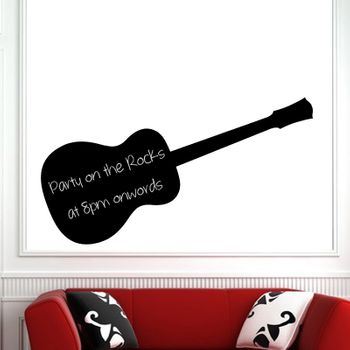 Vinilo Guitarra Acústica - Adhesivo De Pared - Revestimiento Sticker Mural Decorativo - 75x200cm