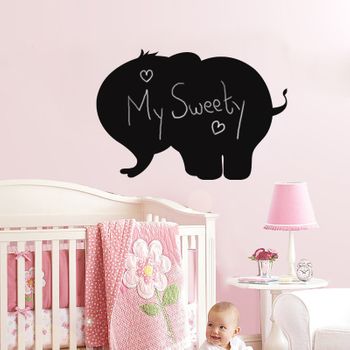 Vinilo Elefante De Silueta - Adhesivo De Pared - Revestimiento Sticker Mural Decorativo - 75x110cm