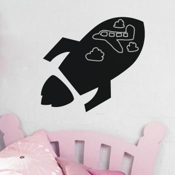 Vinilo Cohete Espacial - Adhesivo De Pared - Revestimiento Sticker Mural Decorativo - 75x80cm