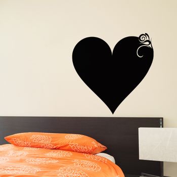 Vinilo Pizarra Diseño Clásico Del Corazón - Adhesivo De Pared - Revestimiento Sticker Mural Decorativo - 85x85cm