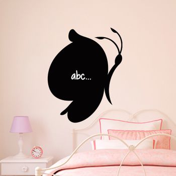 Vinilo Pizarra Historieta De La Mariposa - Adhesivo De Pared - Revestimiento Sticker Mural Decorativo - 105x85cm