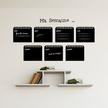 Vinilo Pizarra Semanal - Adhesivo De Pared - Revestimiento Sticker Mural Decorativo - 75x45cm