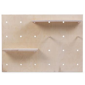 Tablero De Clavijas Con Estantes De Pared Natural 92x65x15cm Childhome